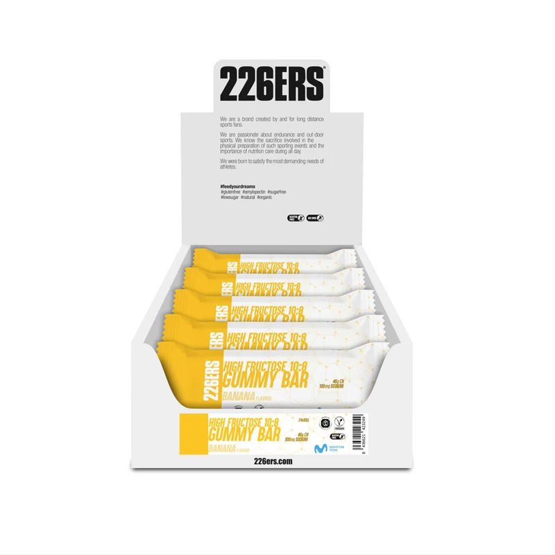 Pack High Fructose Gummy Bar Sabor Plátano · 226ERS · 24x60 gramos
